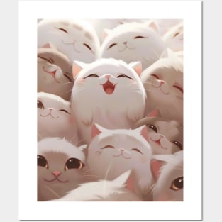 Kawaii Little Cats Posters and Art